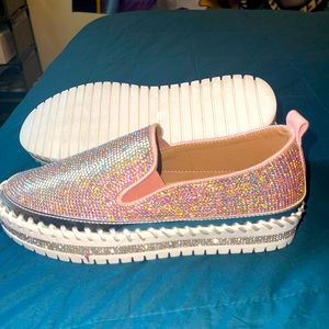 Pink Blingy Canvas casual shoe, mall brand like Zara or something.
